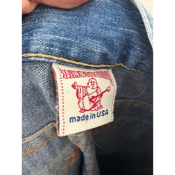 True Religion Men’s Buddha Nature Embroidered Y2K Joey Flare Jeans Vintage - Picture 4 of 12